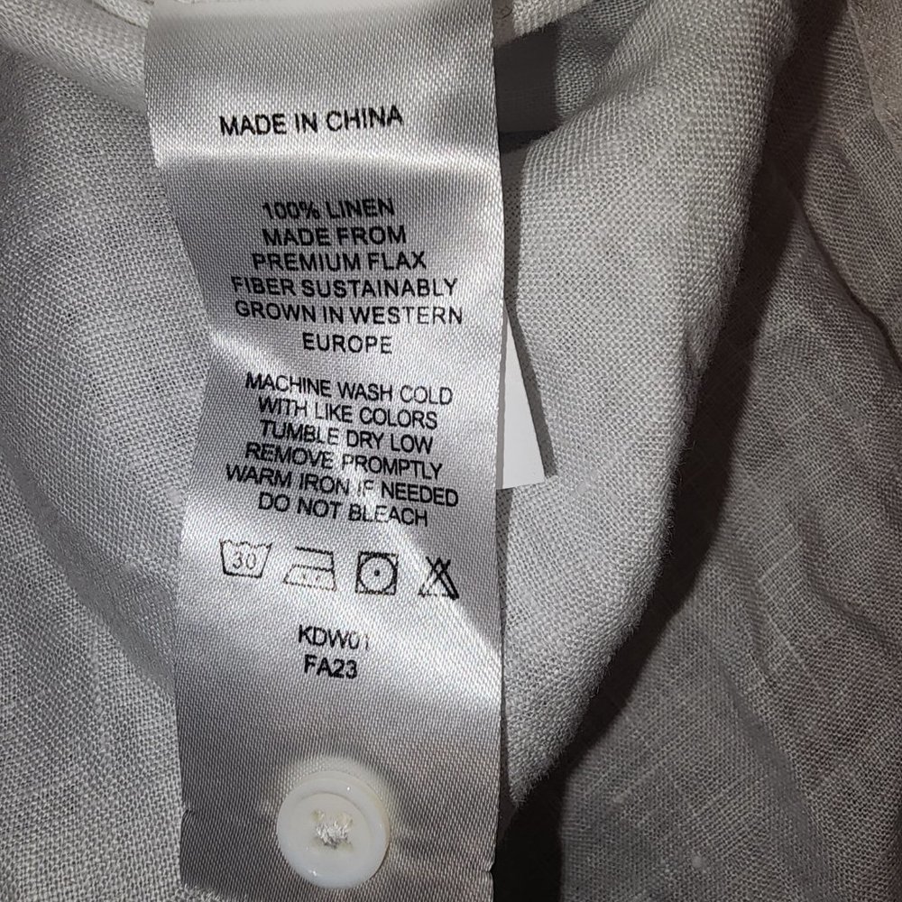 Quince 100% European Linen Long Sleeve Shirt NWT White XL - Picture 6 of 7